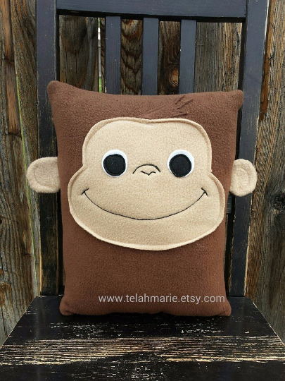 Curious George, pillow, plush, cushion, throw pillow, decor
